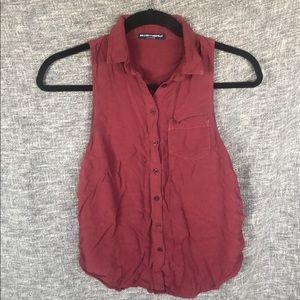 Brandy Melville Collared Sleeveless Button…